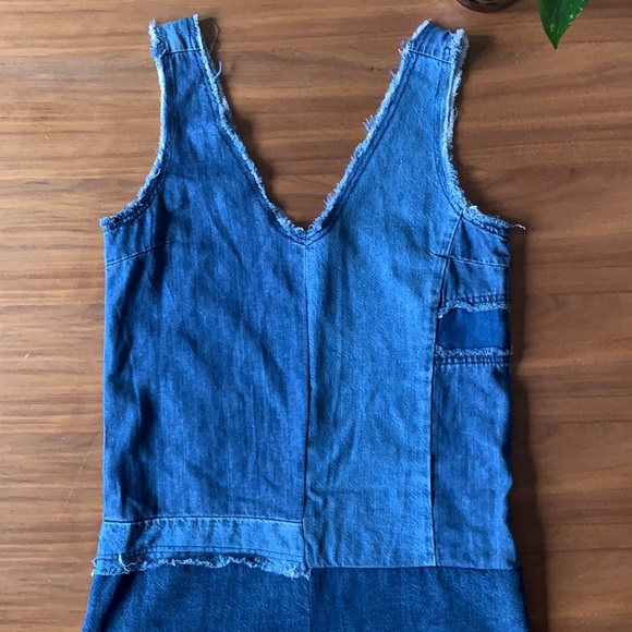 Paige Jeans Patchwork Raw Edge Dress Size Small - Picture 3 of 6